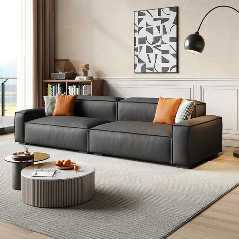 Canapé modulaire en polyester gris foncé, Gris foncé