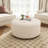 Upholstered Button Tufted Round Ottoman-2095990372