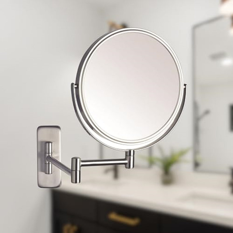Miroir de maquillage mural 8 "Akea, Nickel