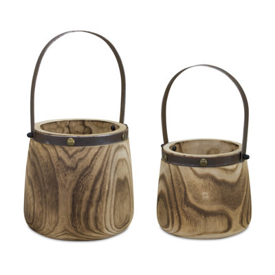 Nesika Wood Pot Planter