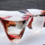 Table basse de luxe en résine rouge transparente