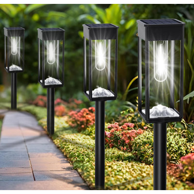 Solar Pathway Lights Outdoor 6 Pack, Solar Powered Walkway Lights Landscape Lighting