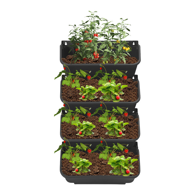 16PCS Set Wall-Mounted Planter, Black