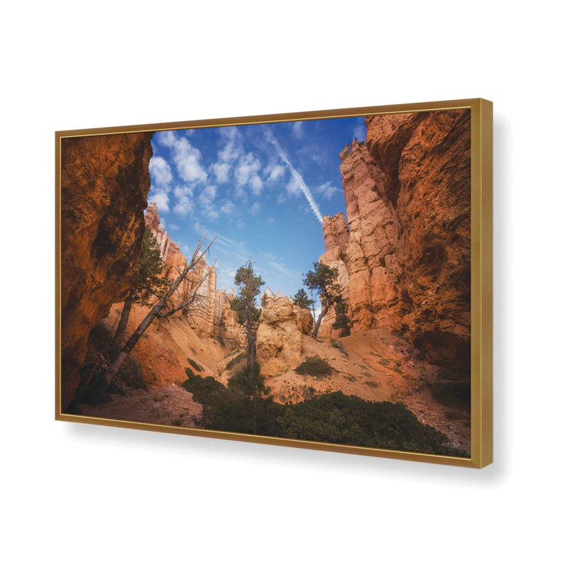 «Tilted» par Martin Podt, reproduction d'art, L 30 po x H 20 po, Impression encadrée, Doré