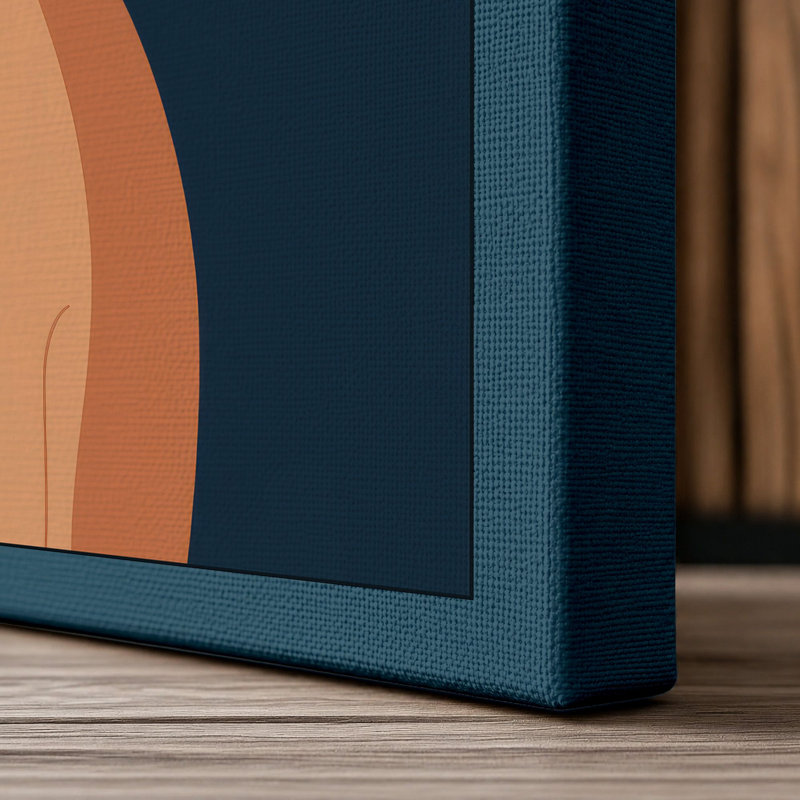 Modernist Dog Modern 1 Piece Wrapped Canvas Wall Art, 36x24 - 91.4 x 61.0 cm, Teal Border