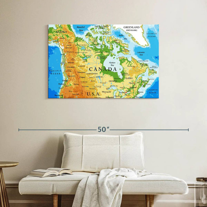Aliaz Map Of Canada, 26" H x 39" W
