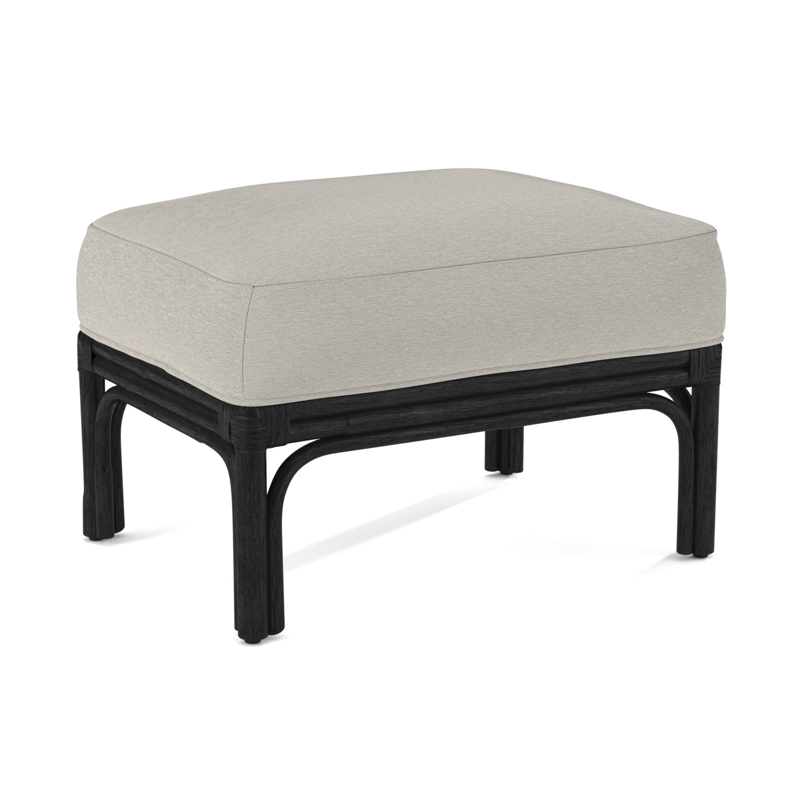 Boca Upholstered Ottoman, Black, White Performance Fabric; 0851-94