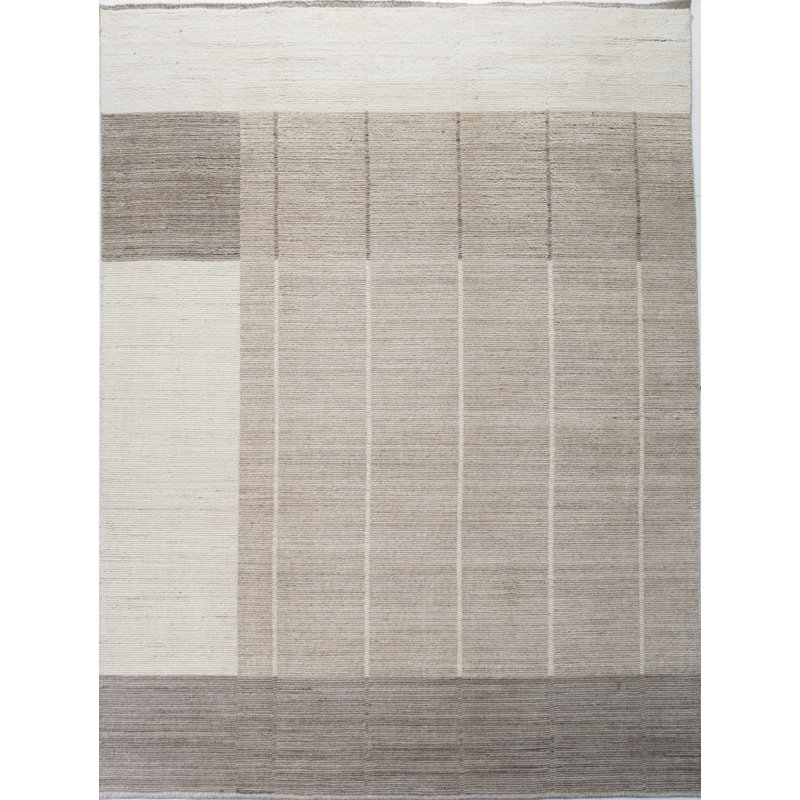 Contemporary One-of-a-Kind Rectangle 9' X 12' Hand Knotted Area Rug