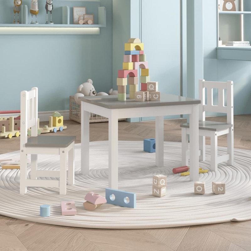 Seaton Kids 3 Piece Rectangular Play Or Activity Table and Chair Set