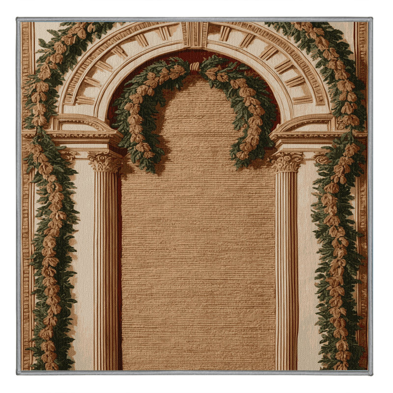 Tapis brun français lavable à la machine, Carré 3 pi