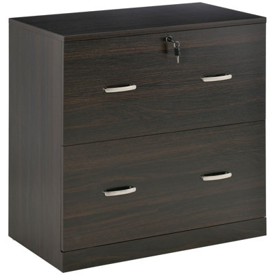 Home Office File Cabinet By , 2 Drawers With Lock, Walnut Finish, 110 Lbs Weight Capacity, 29.08" W X 16.5" D 27.86" H Locked Storage Cabinet, 2, Walnut, Load, 29.08"w 16.5"d 27.86"h, Important Papers