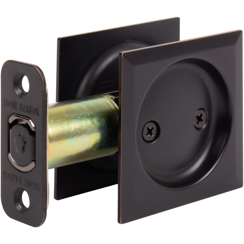 Serrure de porte carrée Contemporary, Bronze rétro