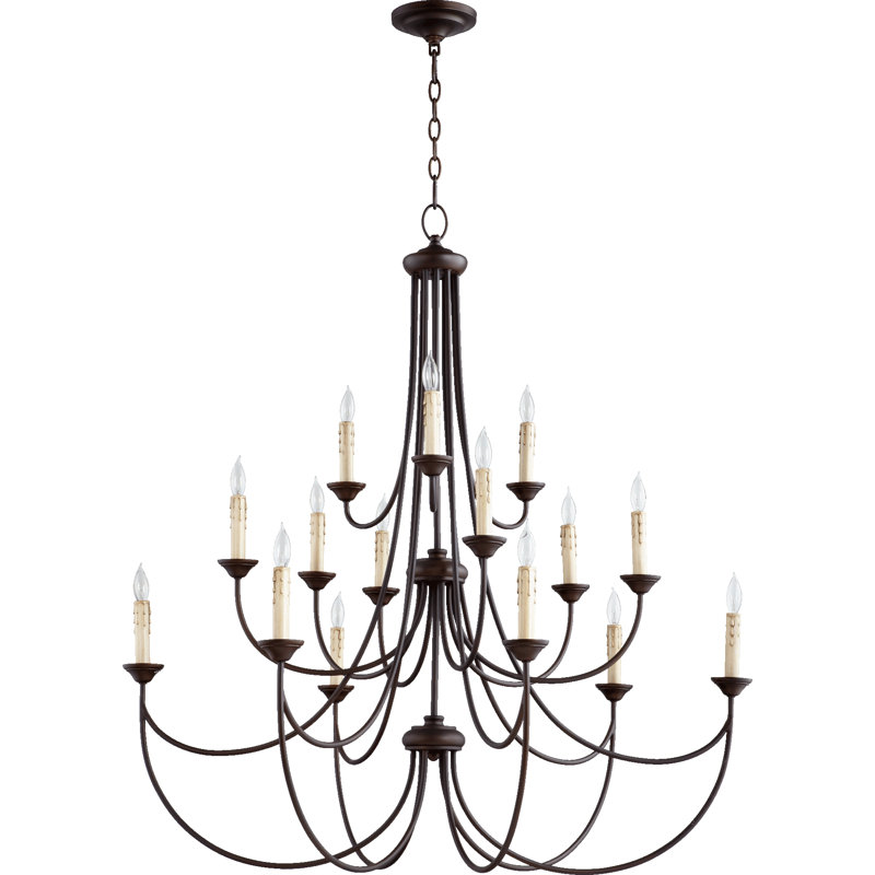 Polito 15 - Light Tiered Chandelier, Oiled Bronze