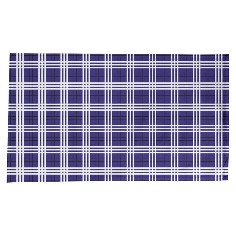 Nappe en mélange de coton à carreaux, Mauve / noir / blanc