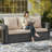 3-seat upholstered Outdoor Sofa with Cushions-129512434