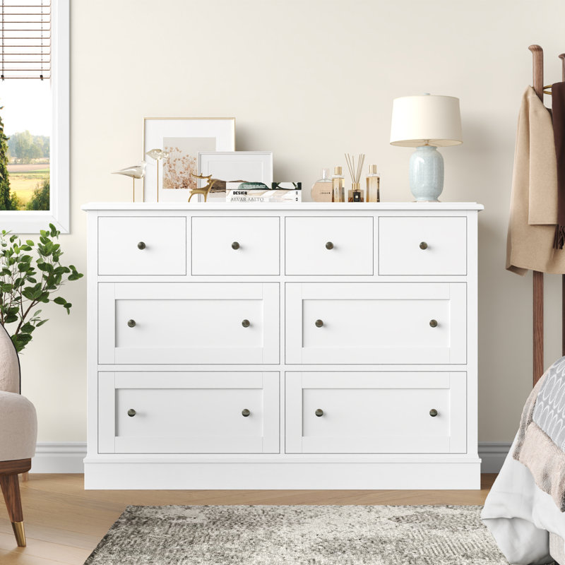 Commode 8 tiroirs, Blanc