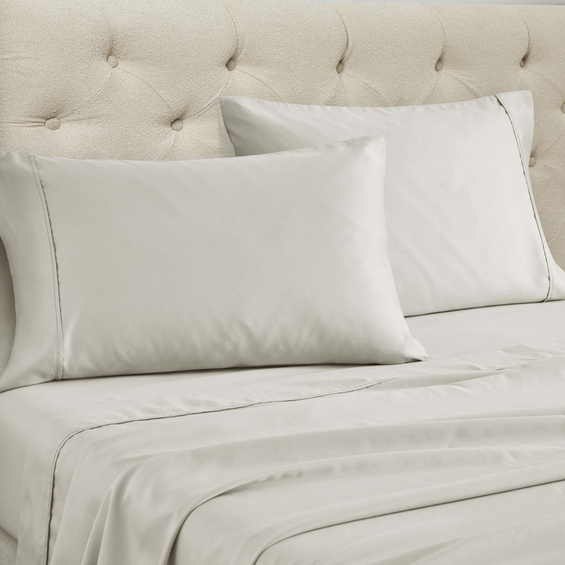 Superior 1500 Thread Count Cotton Blend Deep Pocket Sheet Set, Silver, Twin Extra Long Sheet Set