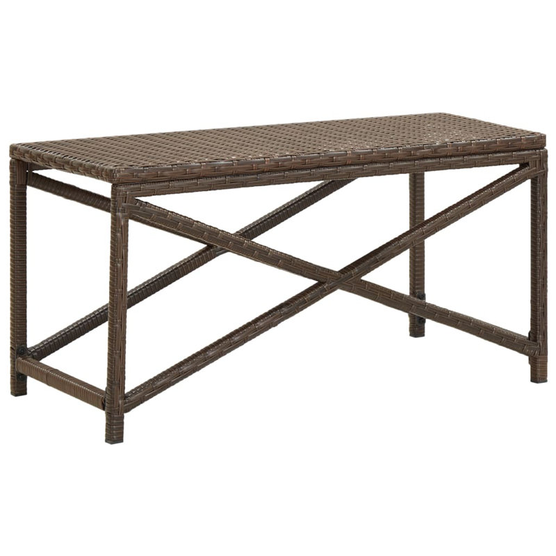 Nada Metal Outdoor Bench, 43cm H x 120cm W x 40cm D, Brown
