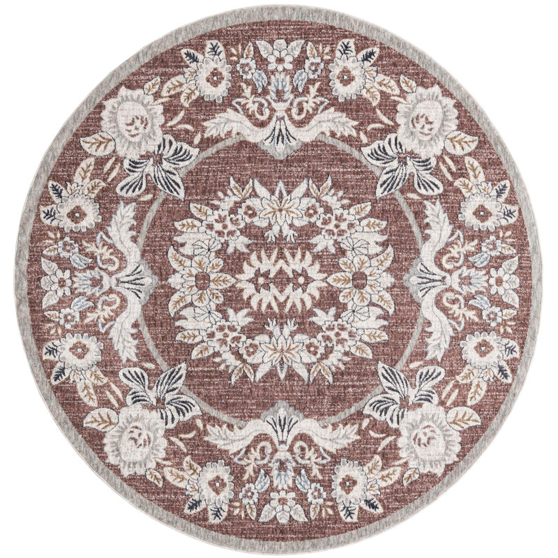 Erica Floral Indoor Rug, Round 3'3"