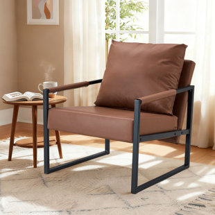 Chaise d'appoint avec accoudoirs en similicuir