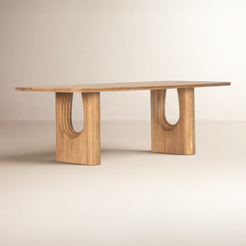 Campbell Layered 86" Dining Table, Natural Oak