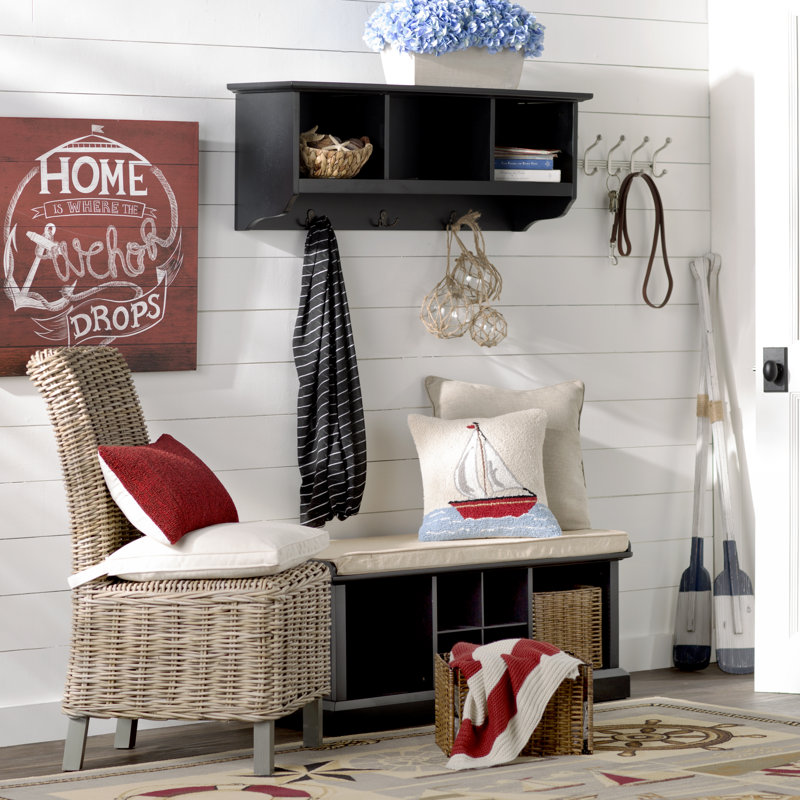 Banc de rangement avec tablettes Agora, Noir