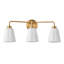 Luminaire de meuble-lavabo moderne en laiton poli 3 lumières avec abat-jour en verre