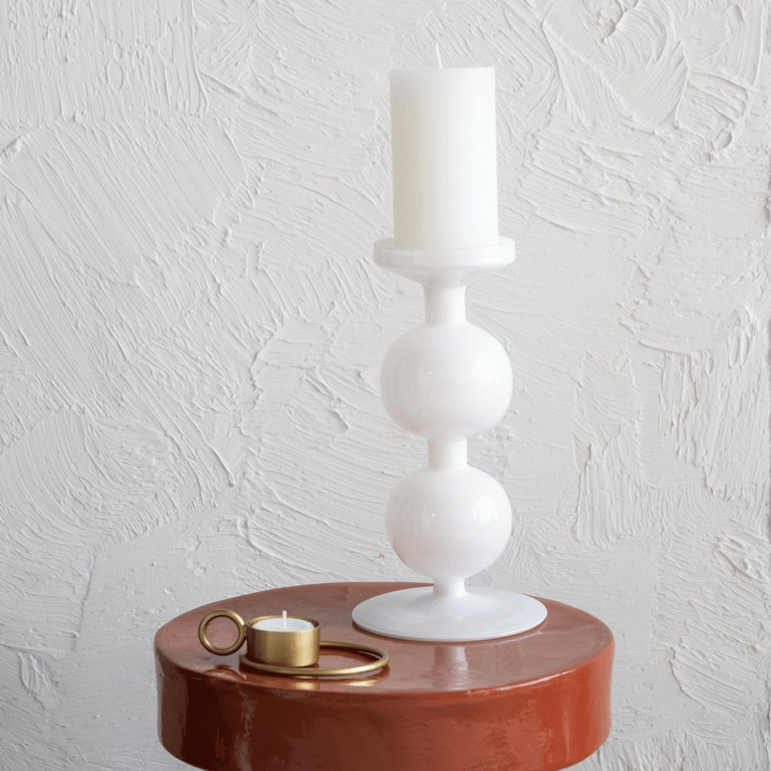 Recycled Glass Candlestick Holder