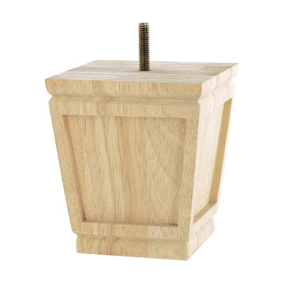 4 in x 4 in Stained Espresso Solid Hardwood Round Bun Foot