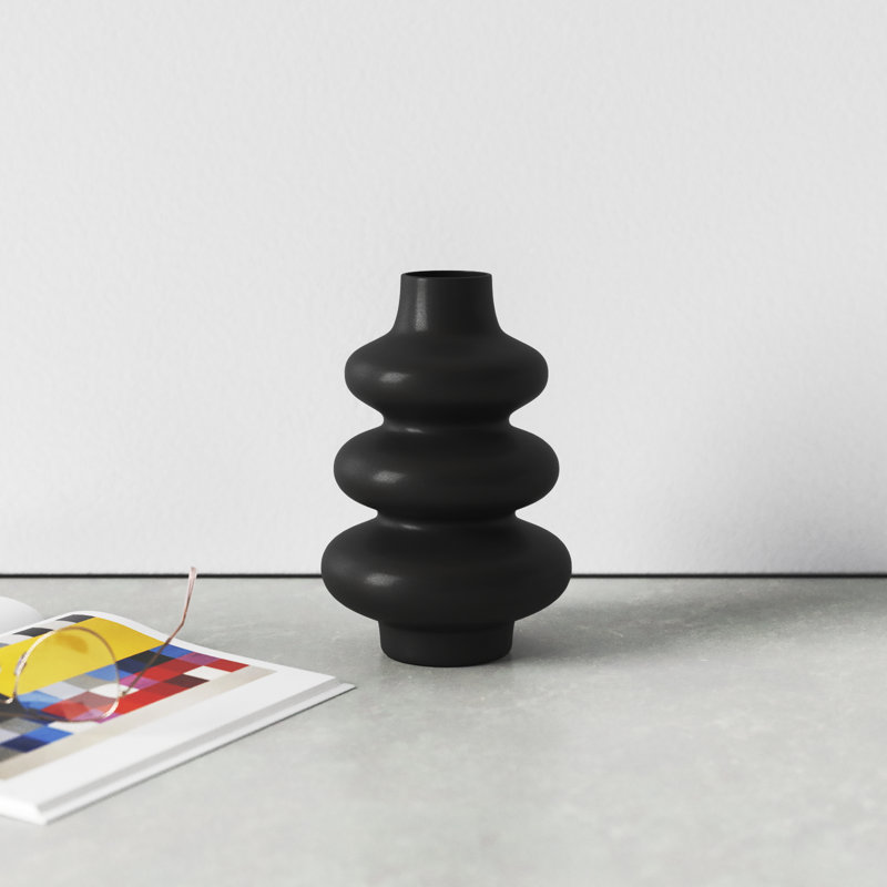 10” Dolomite Stacked Vase - Contemporary Abstract Stacked Sphere Decorative Table Vase - Home or Office Decor Accent - Flower Centerpiece Display Vase - Gift Idea