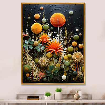 Yoav Orange Mid Century Natures Harmony II - Abstract Midcentury Large Wall Art