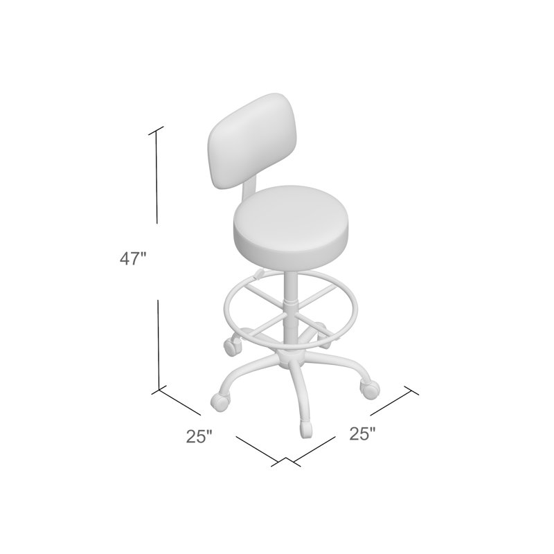 Boss Office Products Vinyl Drafting Chair, Beige