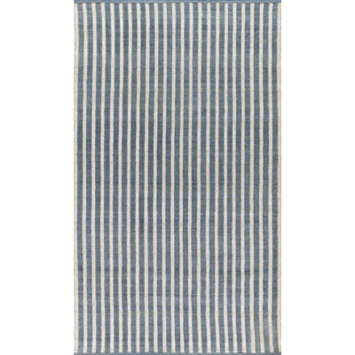Momeni Caicos Hand Woven PET Striped Blue Indoor Outdoor Rug 7'10" X 9'10"