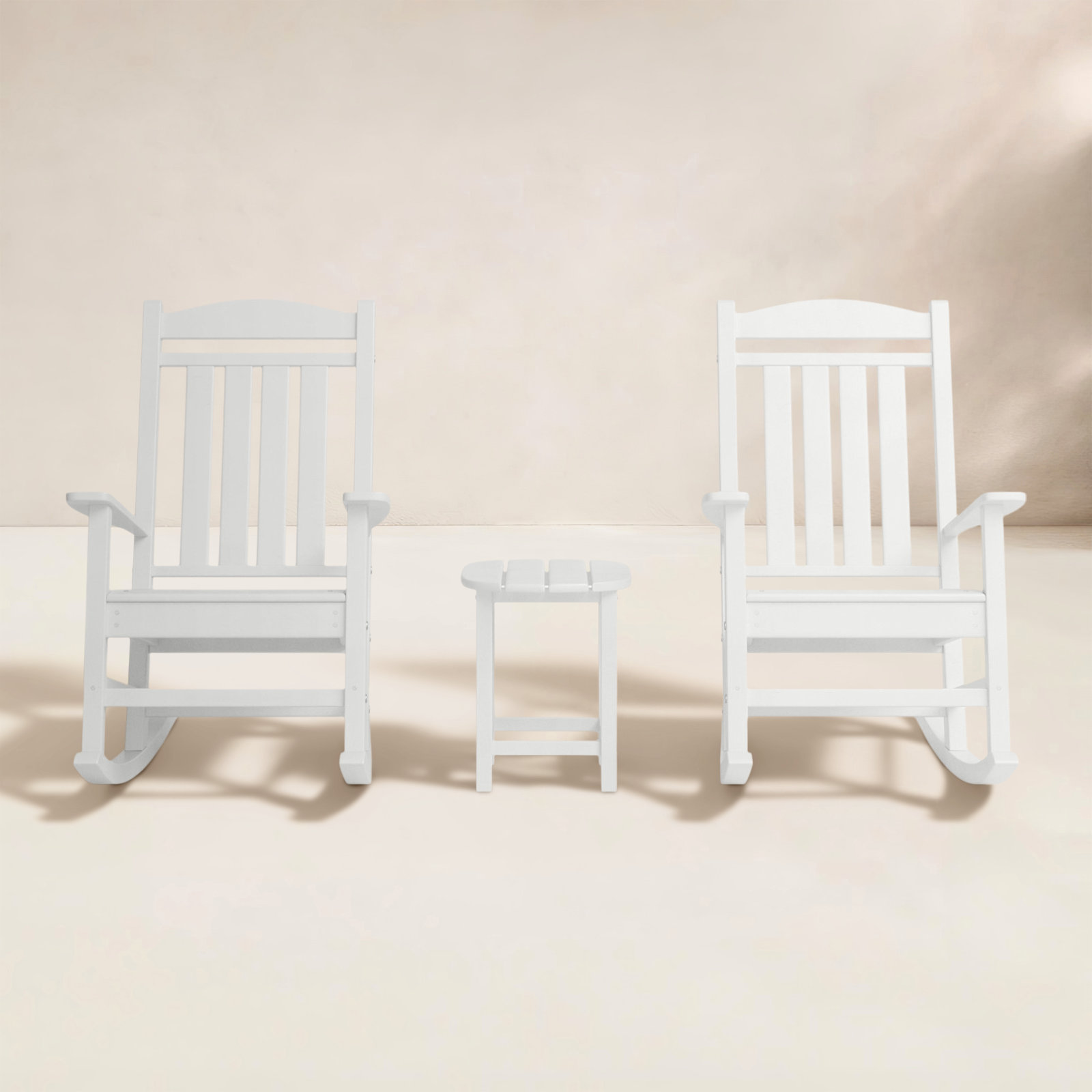 POLYWOOD Presidential Rocker 3-Piece Set, White