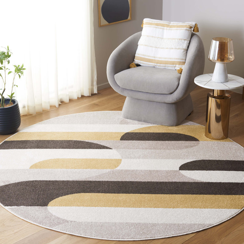 Makai Performance Abstract Rug, Round 6'7"