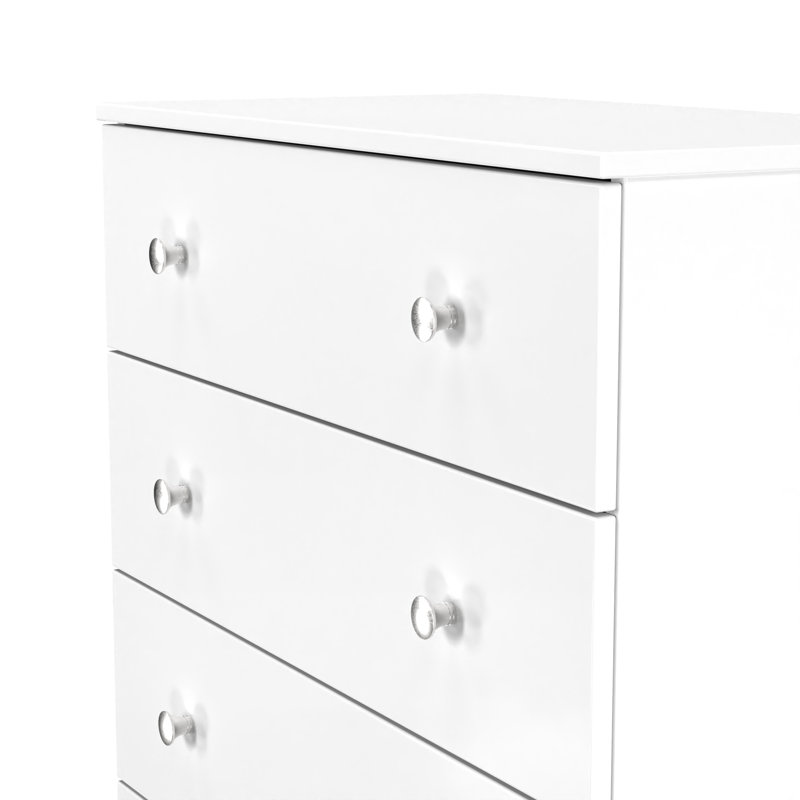 Borth 74cm W 5 - Drawer Chest of Drawers, White