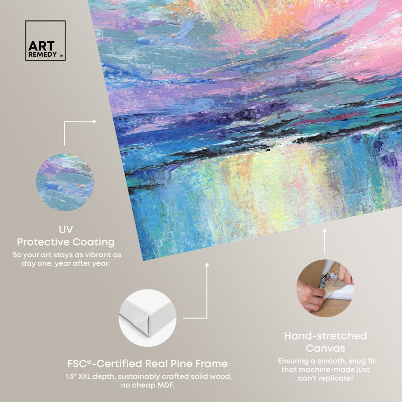 Nature's Colors Abstract Canvas Wall Art in Pastel Hues, 24" x 16"