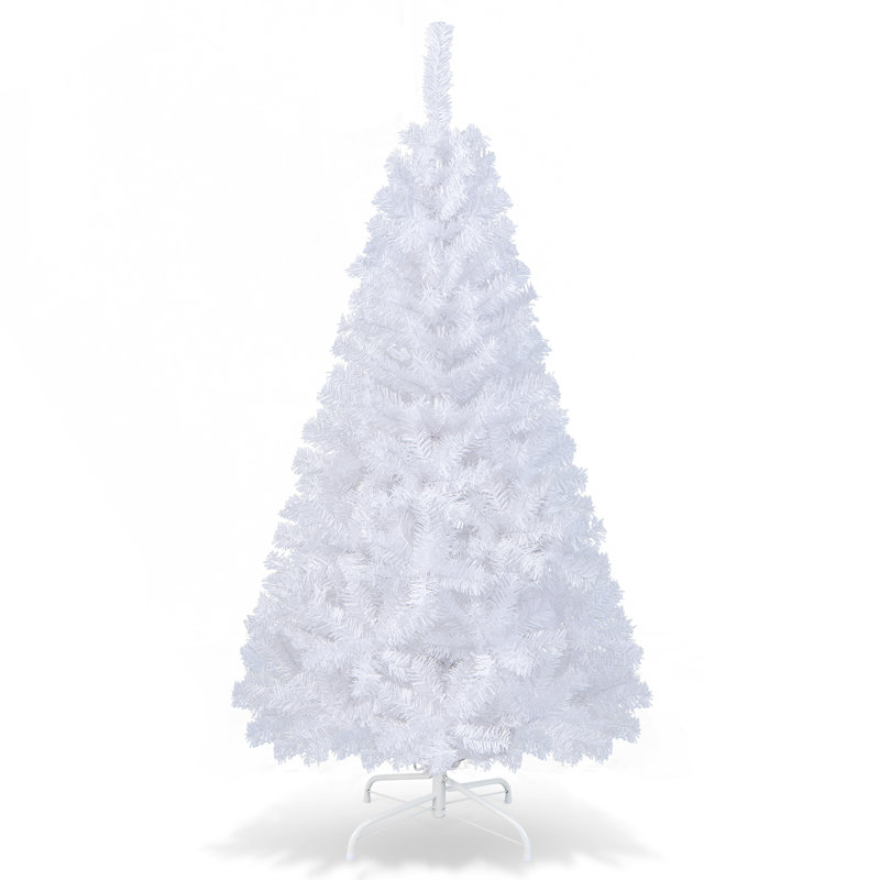 Arbre de Noël artificiel blanc en PVC avec base en métal, H 5 pi