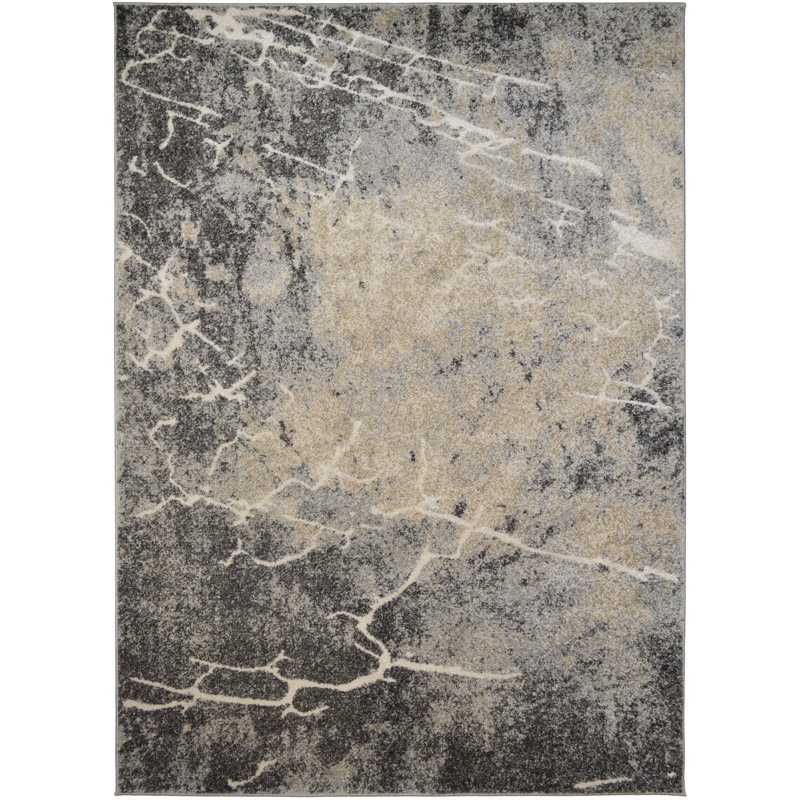 Tapis gris / beige Lavanna Lightning, Rectangle 7 pi 10 po x 9 pi 10 po