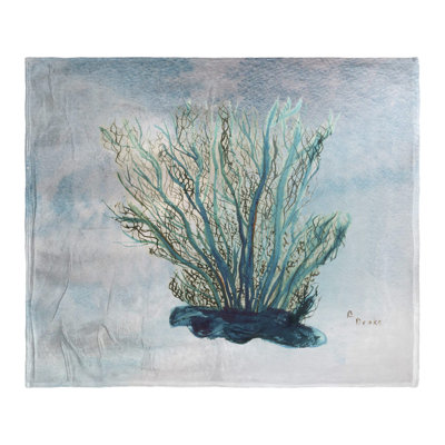 Jeté bleu corail