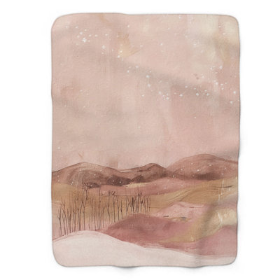 Jeté rose Boho Vistas - 1 pièce de qualité supérieure Sherpa