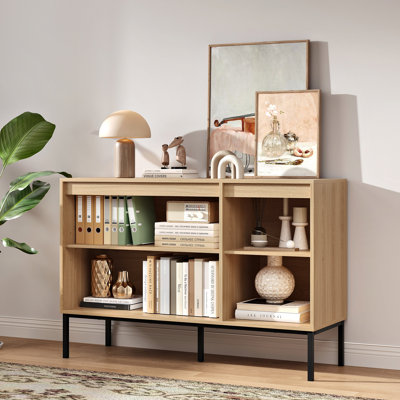 Modern 47.2" W 3-Door Wood Sideboard With Adjustable Shelves,For Dining Room & Tv Entertainment