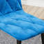 4 chaises de salle à manger en velours bleu - Pieds de soutien robustes, conception ergonomique pour le confort de la cuisine 4, courbé plus haut-1402042649