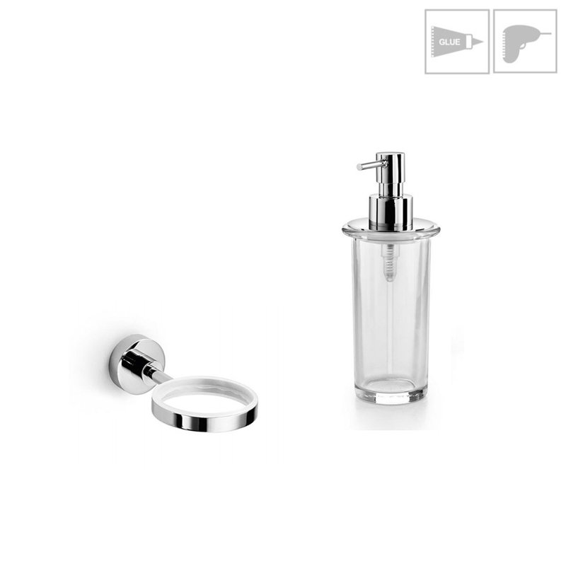 Duemila Bathroom Accessory, Clear Glass