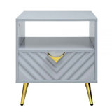 Gaines Contemporary Rectangular End Table with Metal Legs