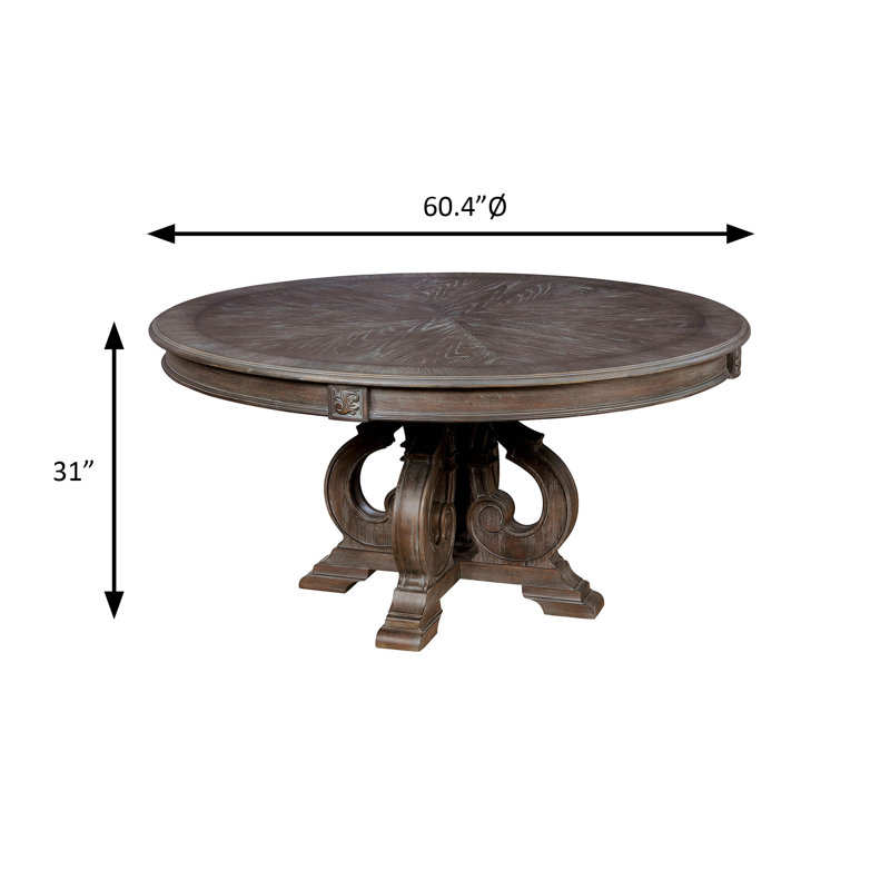 Table de salle à manger ronde rustique 60,4 po, rustique naturel, Rustique naturel