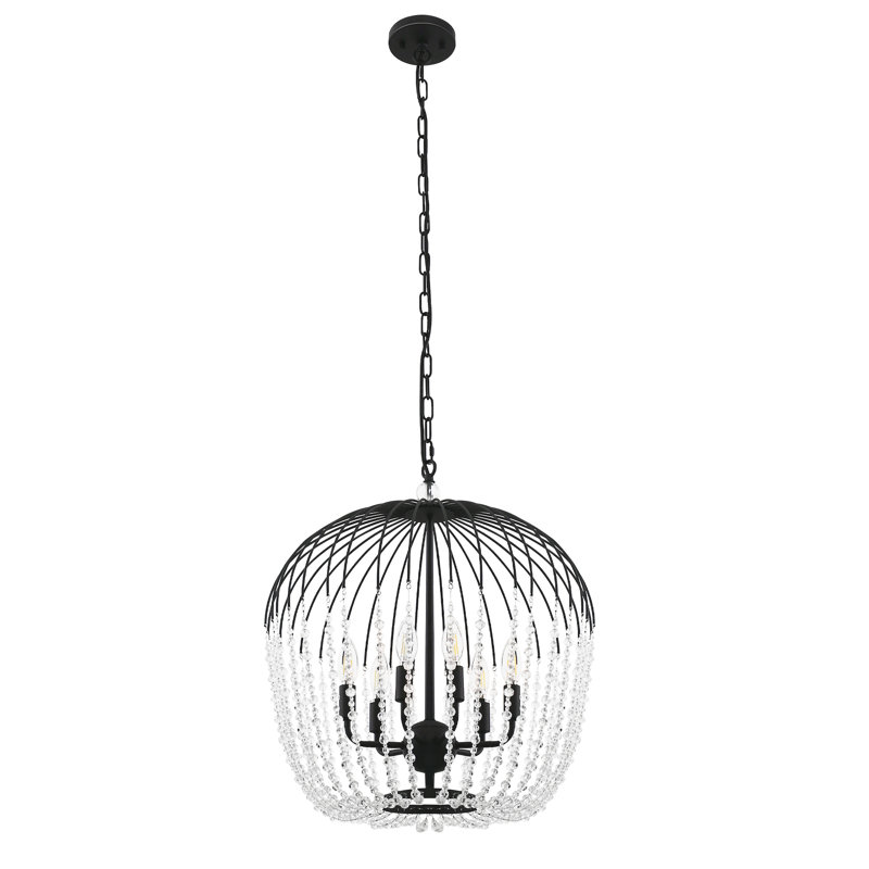 Lustre empire 6 lumières à intensité variable avec bougies