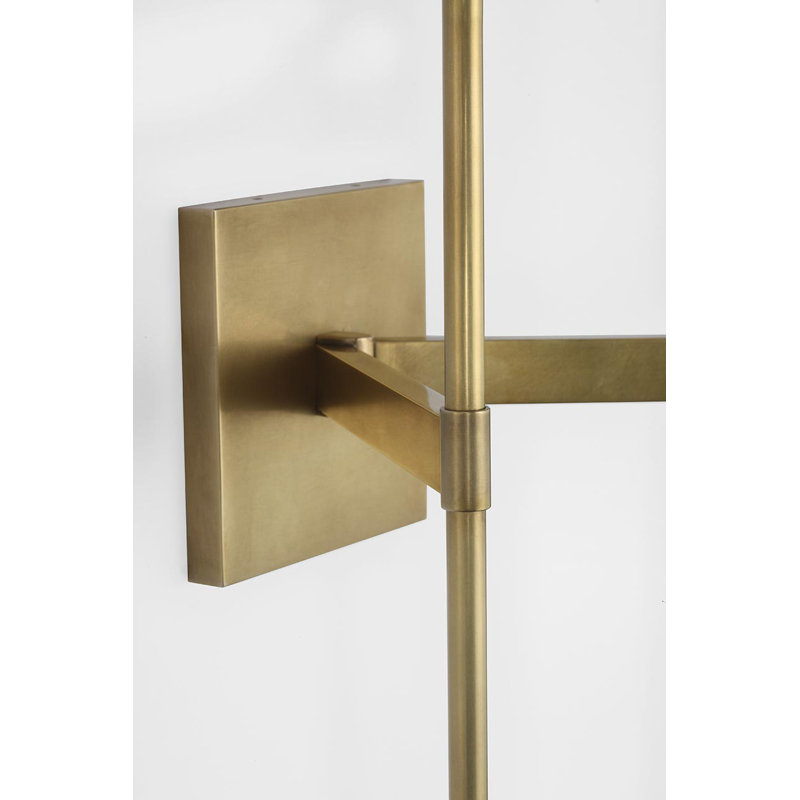 Waterford Blaze 19" 2 Light Tail Sconce with Clear Crystal, Natural Brass