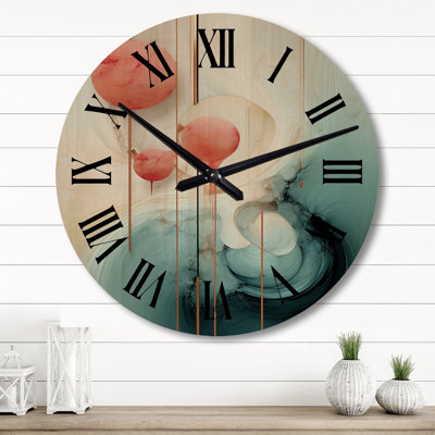 Horloge murale Tender Awakeningin Retro Blue and Red I - Modern