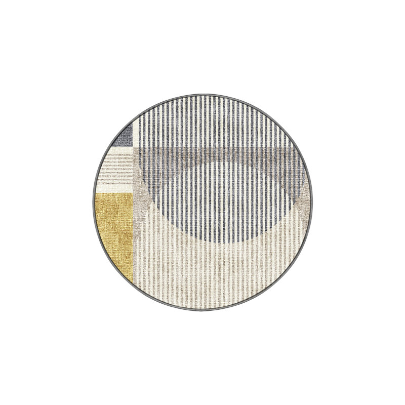 Marcio Washable Abstract Indoor Rug, Round 5'